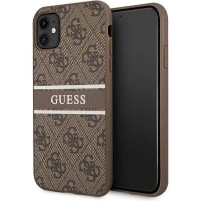 GUESS Калъф Guess 4G Stripe за iPhone 11 / Xr 6.1" - кафяв (3666339005498)