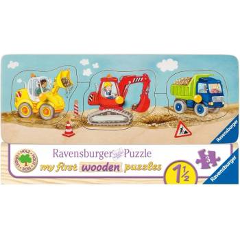 Image 1 of Ravensburger Бебешки пъзел Ravensburger от 3 части - Превозни средства (03006)