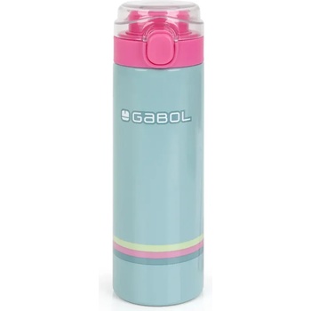 Gabol Бутилка за вода Gabol стоманена Whisper - 600 мл. - Ментово зелено с принт
