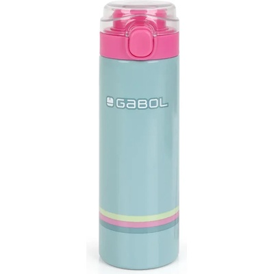 Gabol Бутилка за вода Gabol стоманена Whisper - 600 мл. - Ментово зелено с принт