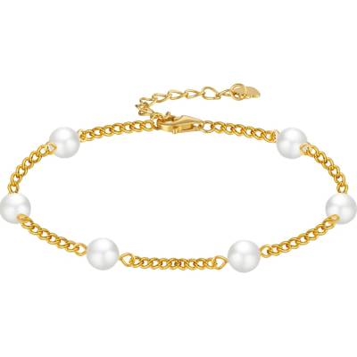 Olivie Stříbrný perlový náramek GOLD 9705