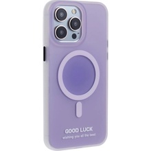 AppleMix Apple iPhone 14 Pro - Podpora MagSafe GOOD LUCK - priesvitný - fialové