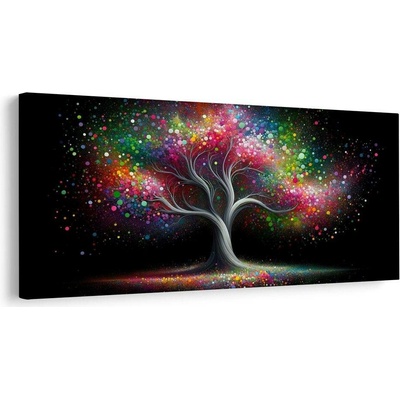 Obraz zářivý strom života v noci - 80x40