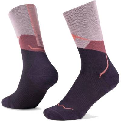 Buff dámské turistické ponožky MERINO LIGHTWEIGHT CREW SOCK LWC1 PINK Růžová