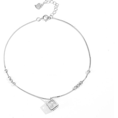 Silenti Jewelry Сребърна гривна за крак "Кубче