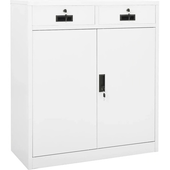 Офис шкаф, бял, 90x40x102 см, стомана