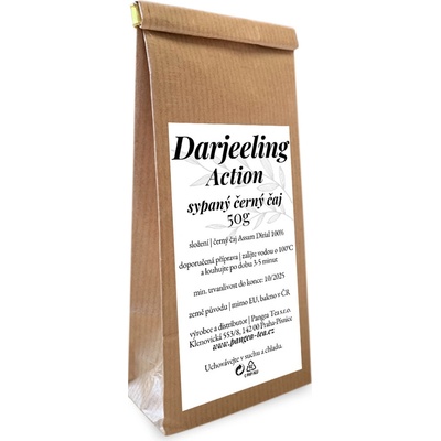 Růžová čajovna Pangea Tea Darjeeling Action černý čaj 50 g