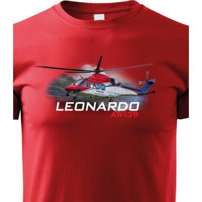 Dětské tričko Leonardo AW139 Rescue ČervenáCanvas Dětské tričko Bezvatriko.cz 3248
