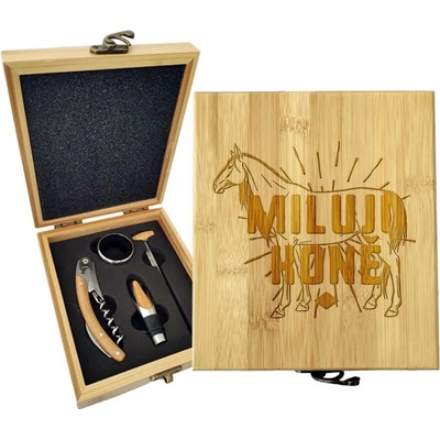 Sablio Dárková sada na víno Miluji koně: 147×168×49 mm