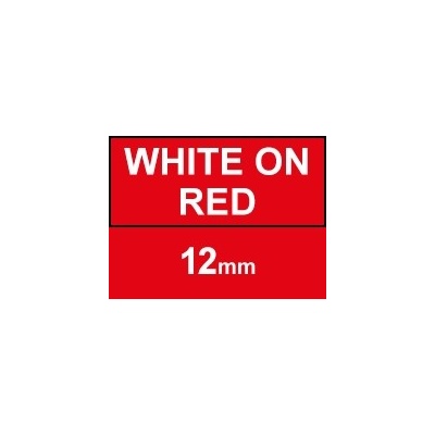 Label Dymo 1805416 - kompatibilná Vinylová páska 12mm biele písmo / červený podklad, dĺžka 5,5m