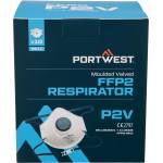 Portwest p211 / Формован респиратор ffp2 с клапан, 10 броя в опаковка - бял (p211whr)