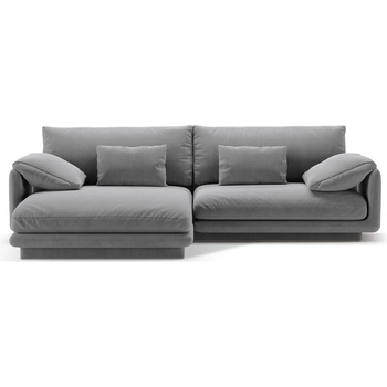 Micadoni Светлосив кадифен ъглов диван (ляв ъгъл) Torino - Micadoni (MIC_LC_184_F1_TORINO4)