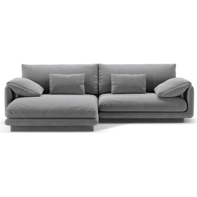 Micadoni Светлосив кадифен ъглов диван (ляв ъгъл) Torino - Micadoni (MIC_LC_184_F1_TORINO4)