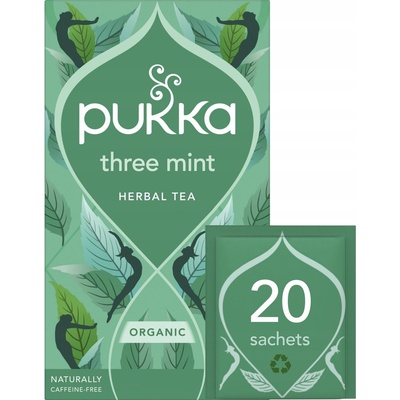 PUKKA Herbs Ajurvédsky Bio čaj Tri druhy mäty 20 vrecúšok