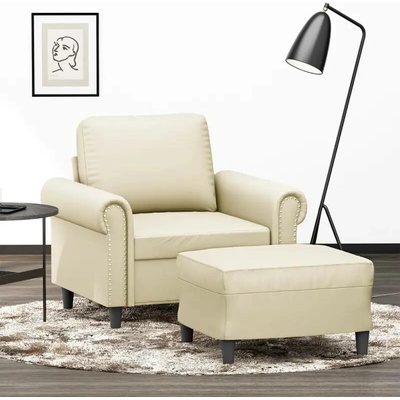 vidaXL 11461.3201201 s podnožkou krémové 60 cm umělá kůže