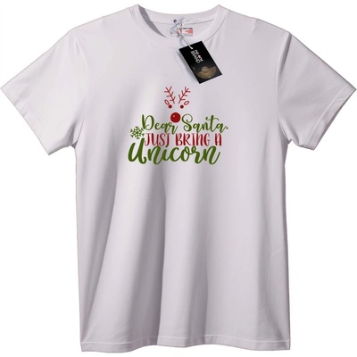 NOONEBRAND Тениска Писмо до Санта -Donesi единорог - 2XL, White