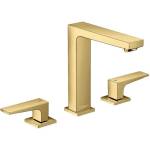 Hansgrohe Metropol - Смесител за умивалник с изпускателен клапан „Push-Open, монтаж с 3 отвора, полиран златен вид 32515990 (32515990)