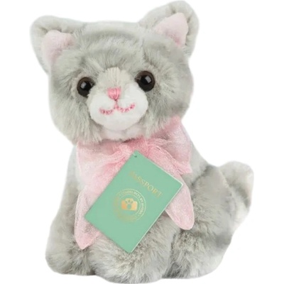 Studio Pets Плюшена играчка Studio Pets - Коте Бела с куфарче, паспорт и стикери, 8 cm (6532)