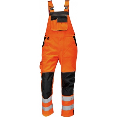 Cerva Knoxfield HI-VIS reflexní kalhoty s laclem oranžové