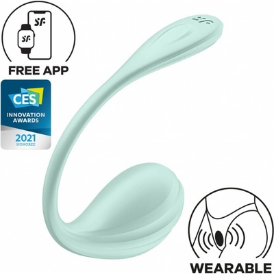 Satisfyer Smooth Petal zelené, silikónový ovládaný mobilnou aplikáciou