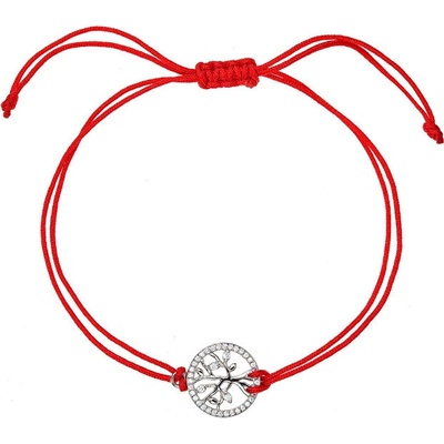 Pavona Červený proti uhranutí stříbrný strom života se zirkony 13021.3