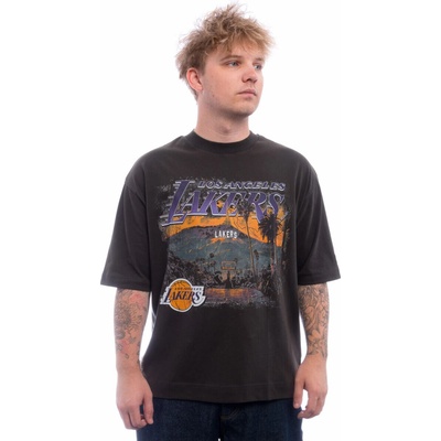 New Era triko NBA Washed Graphic Tee LA Lakers Black