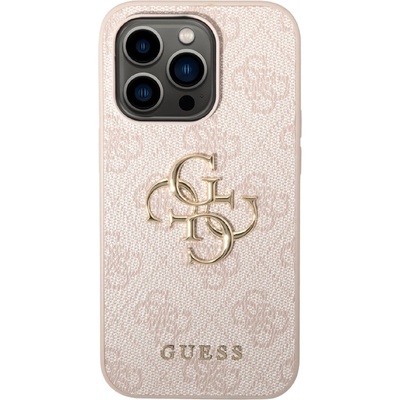 GUESS Калъф Guess - PU 4G Metal Logo, iPhone 15 Pro, розов (3666339171605)