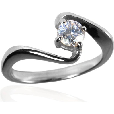 BM Jewellery Dámský prsten se zirkonem z chirurgické oceli S40090