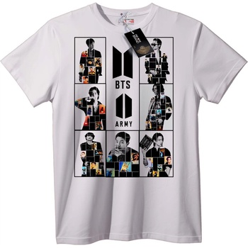 NOONEBRAND Тениска BTS ARMY колаж - M, Black