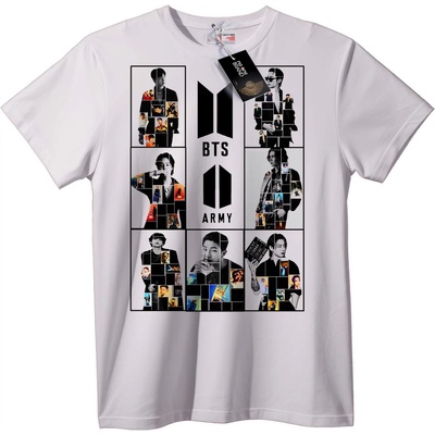 NOONEBRAND Тениска BTS ARMY колаж - M, Black