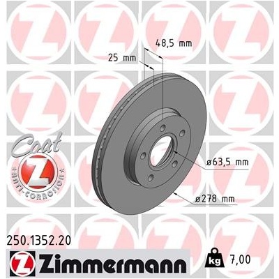Brzdový kotouč ZIMMERMANN 250.1352.20