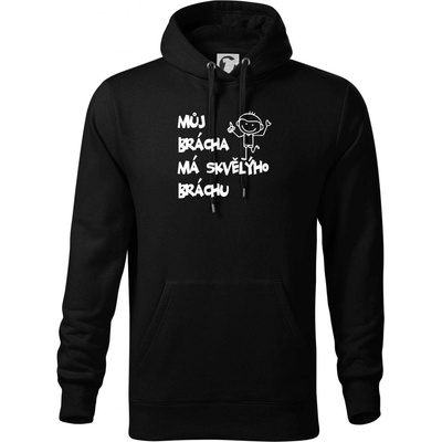 Můj brácha má skvělýho bráchu Mikina Cape s kapucí Černá