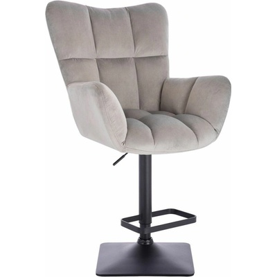 LuxuryForm Design Aurora Velur na čiernej hranatej podstave svetlo šedé
