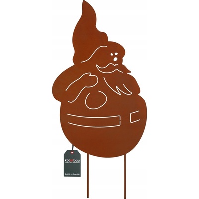 Figurka Mikuláš, dekorace zahradní kov, rez - Hnědá barva