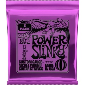 Ernie Ball 3220 Power Slinky 3-Pack Струни за електрическа китара (P03220)