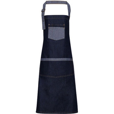 Premier Workwear Pracovní džínová zástěra za krk PR127 Indigo Denim 72x86cm