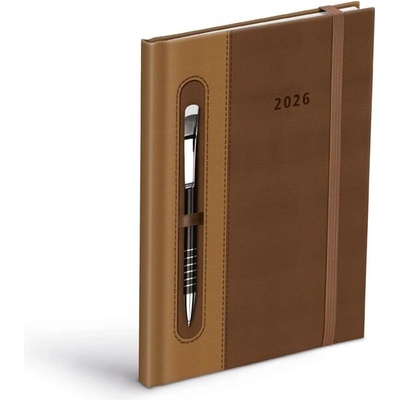 MFP T805 A5 Týdenní 2026 dark brown/beige – Zboží Živě