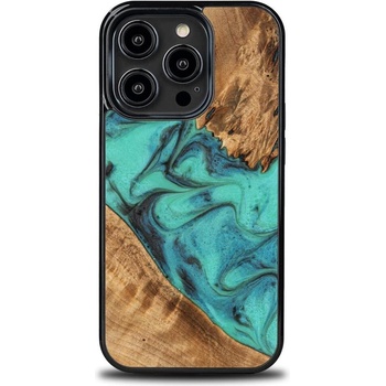 Image 1 of Bewood Bewood Unique Turquoise Wood and Resin калъф за iPhone 14 Pro, тюркоазен, черен (590751177823514pro)