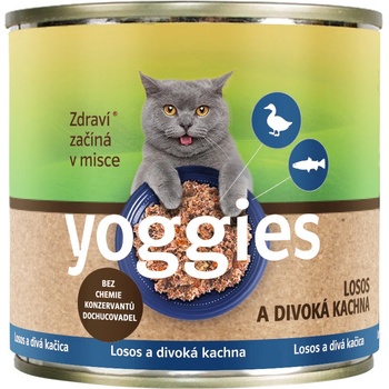 Yoggies pro kočky Losos a divoká kachna 185 g