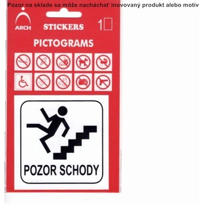 Piktogram Pozor schody! ,,DOLE,,8x8cm
