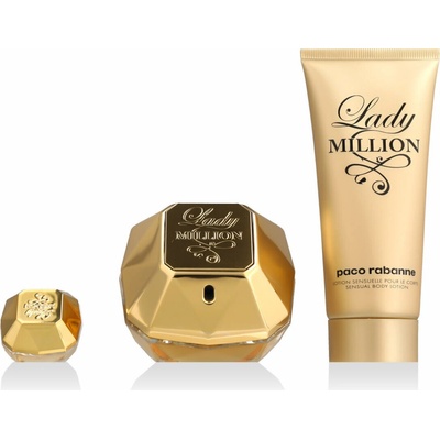 Paco Rabanne Lady Million EDP 80 ml + EDP 5 ml + tělové mléko 100 ml dárková sada