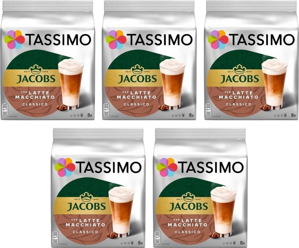 Douwe Egberts Tassimo Latte Macchiato 16 капсули (8 напитки) кашон 5 опаковки