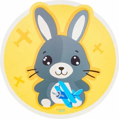 AMBITION Žltá podložka Betty a Bunny Lietadlo 35 x 35,5 cm