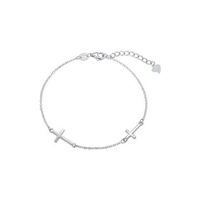 Nubis dámský stříbrný náramek s křížky NB-1176