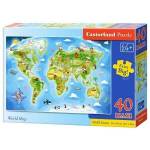 Castorland Puzzle 40 pcs. MAXI World Map