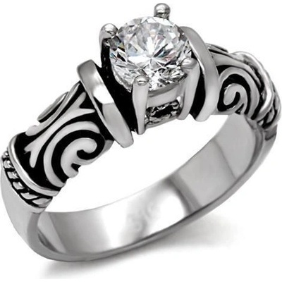 Šperky4U ocelový prsten se zirkonem AL 0108