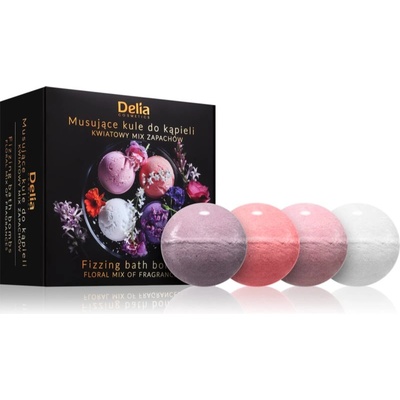 Delia Cosmetics Fizzing Bath Bombs Floral Mix подаръчен комплект за вана 4x100 гр