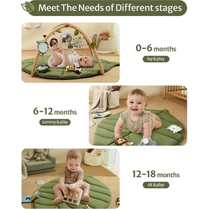 Babyhome Бебешка активна гимнастика "Горско листо" Leaf Activity Gym с меки арки, разглобяеми играчки и огледалце