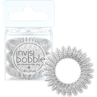 Špirálová gumička do vlasov Invisibobble Original Mother Of Chrome - strieborná, 3 ks (IB-OR-PA-1-1001)