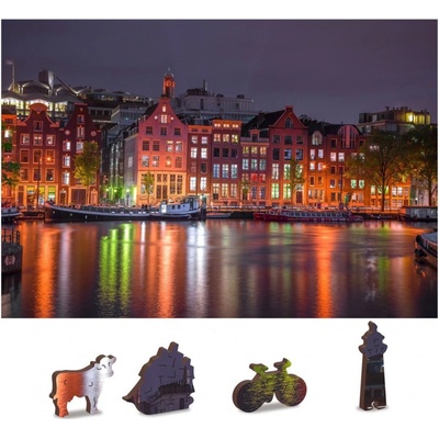 WOODEN CITY Dřevěné Noční Amsterdam 2v1 EKO 150 dílků